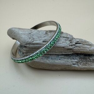 Green Crystal Bangle Bracelet - Elegant Women’s Jewelry  70